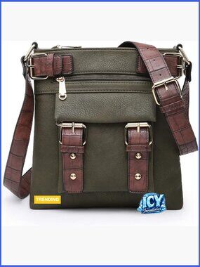 Lightweight Crossbody Bag Soft Vegan Leather Messenger Shoulder Travel Purse